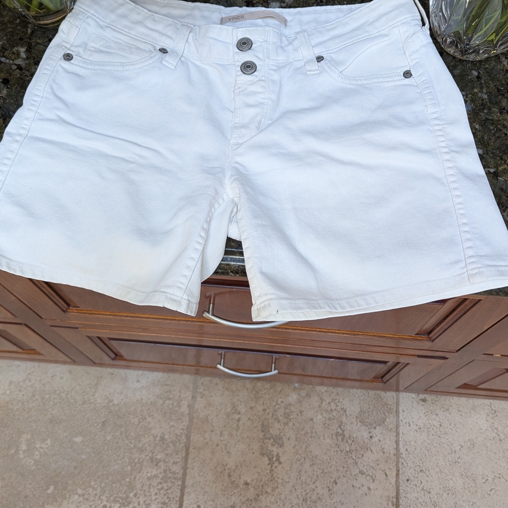 Vince White Jean Shorts Classic Cotton Denim